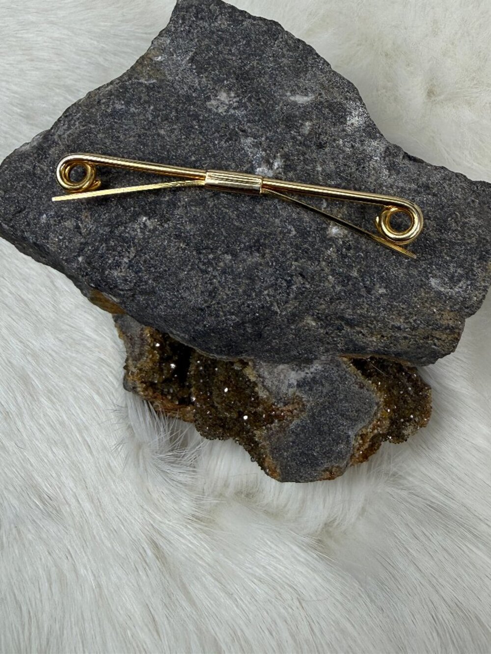 Vintage Gold Tone Curved Tie Collar Clip Bar 2.5"